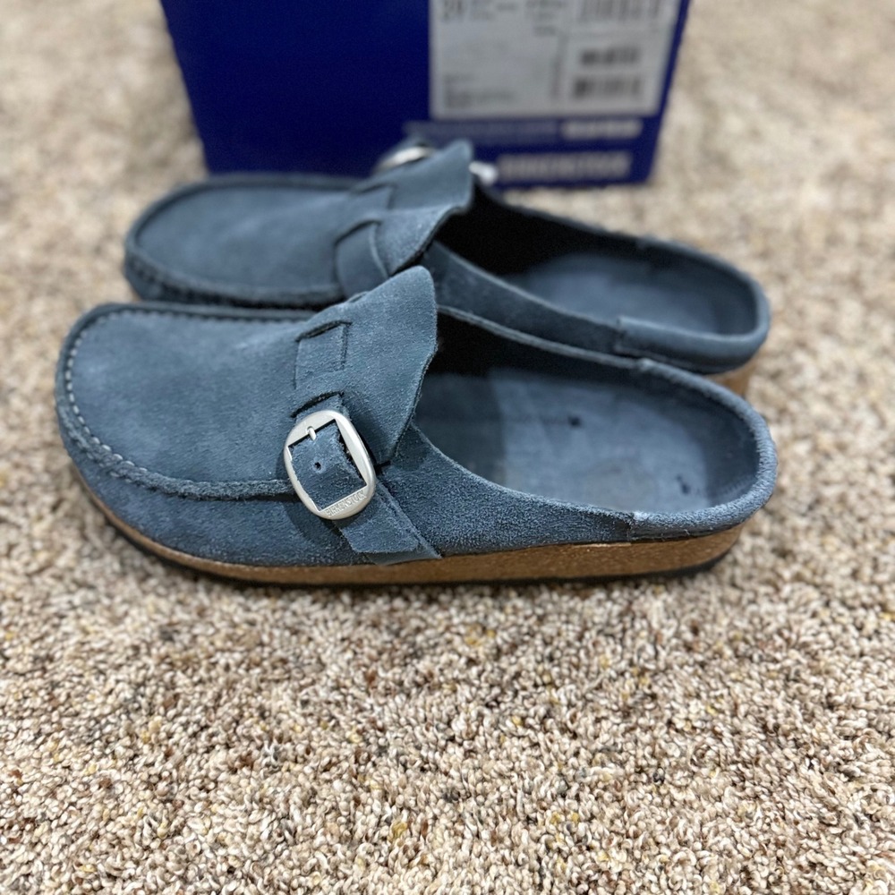 Birkenstock New w Box Buckley Navy Suede Leather Narrow Width EU 39 (US L8, M6) - Picture 3 of 6